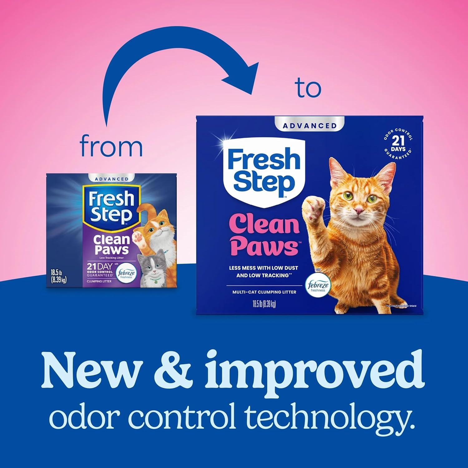 Fresh Step Advanced Clean Paws Cat Litter  Low-Tracking